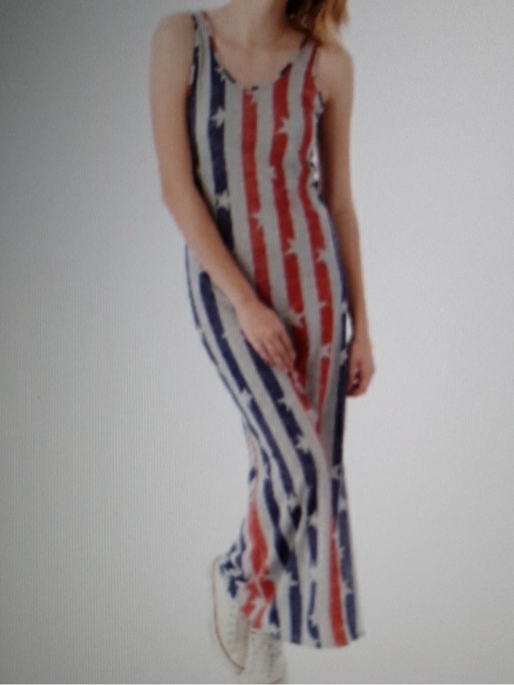 Alternative Apparel Stripes Stars Maxi Dress